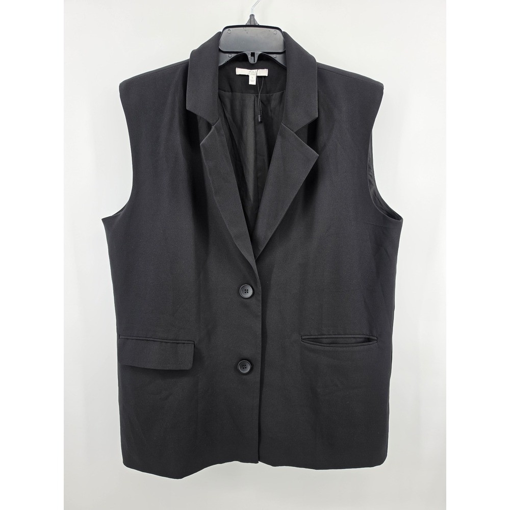 MNI Los Angeles Sleeveless Blazer Vest Black L